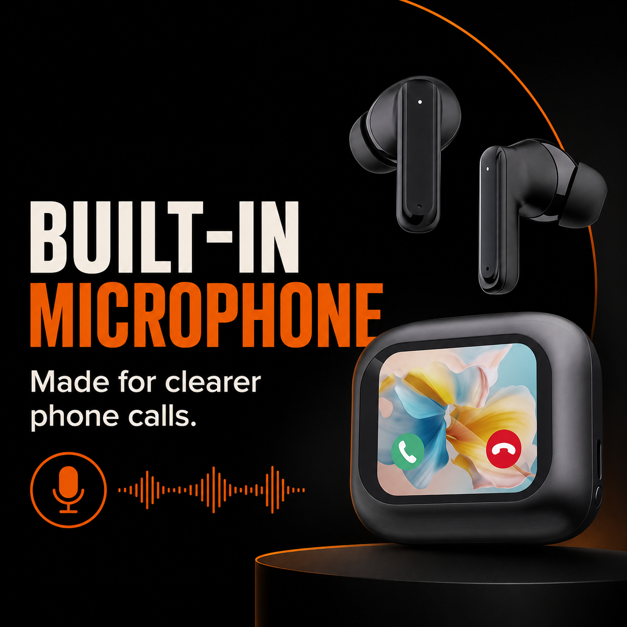 Wireless earbuds with microphone for clearer phone calls