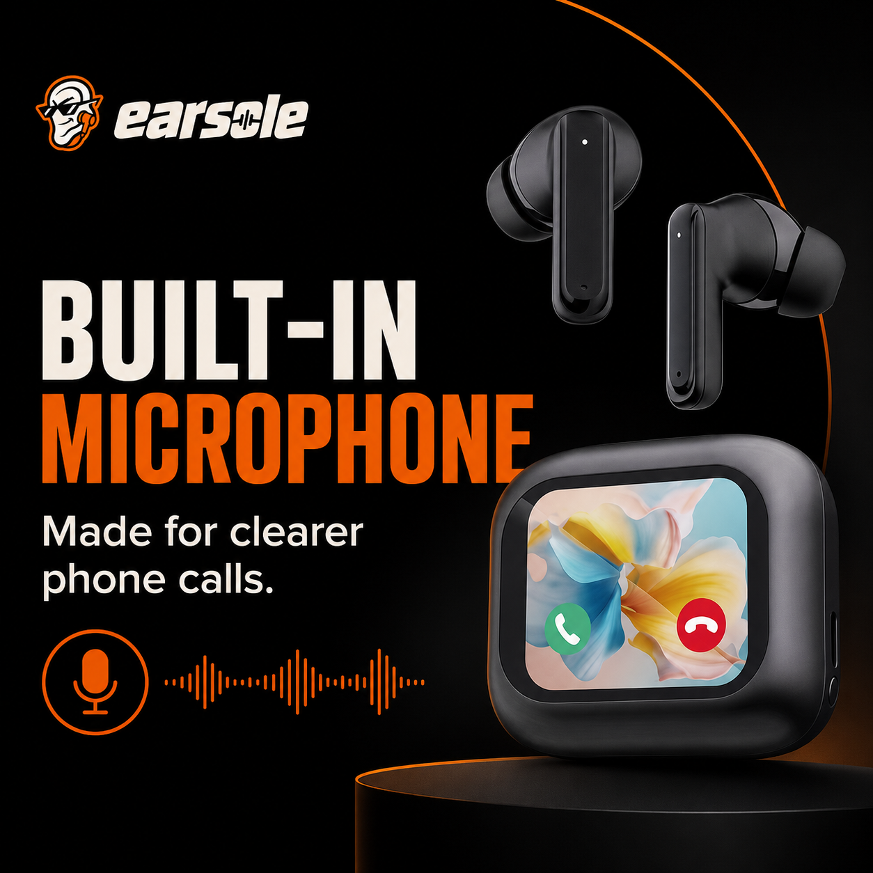 Wireless earbuds with microphone for clearer phone calls