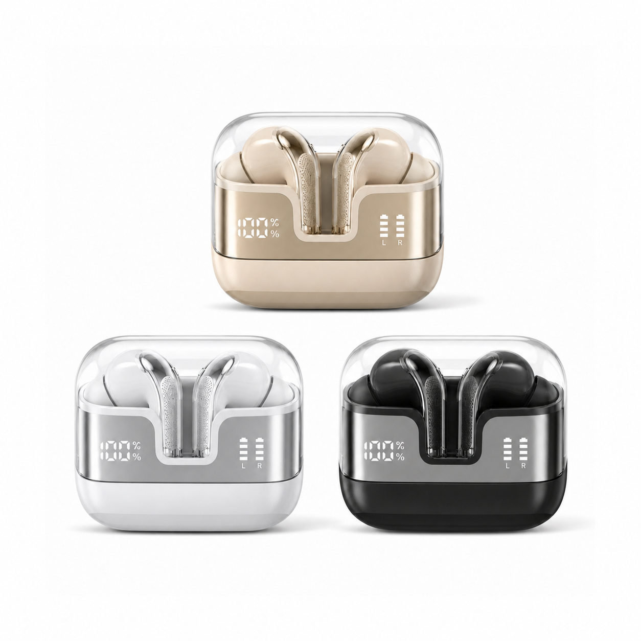 EARSOLE Spatial Audio Wireless Earbuds with Digital Display Case