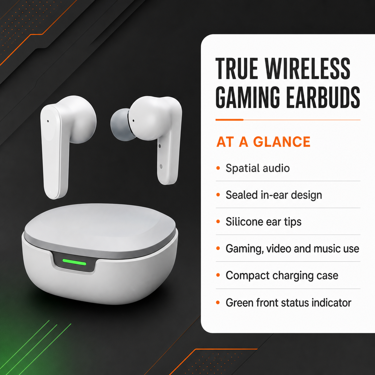 EARSOLE true wireless gaming earbuds features