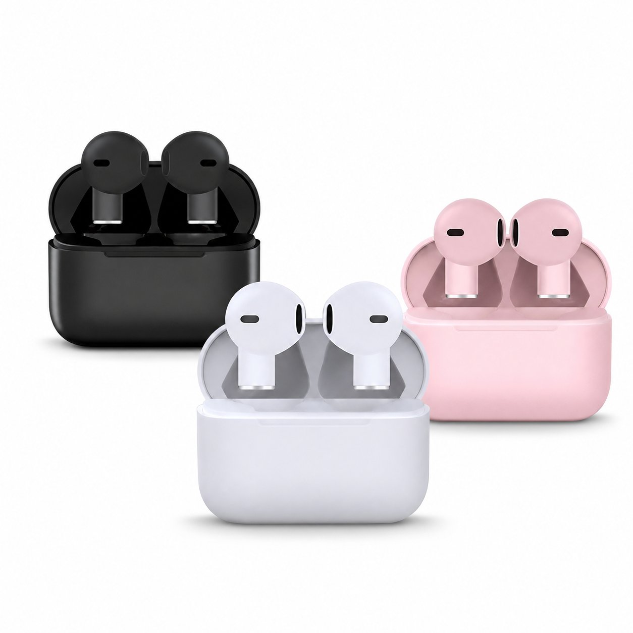 EARSOLE Three-Color Open-Fit Wireless Earbuds with Charging Case