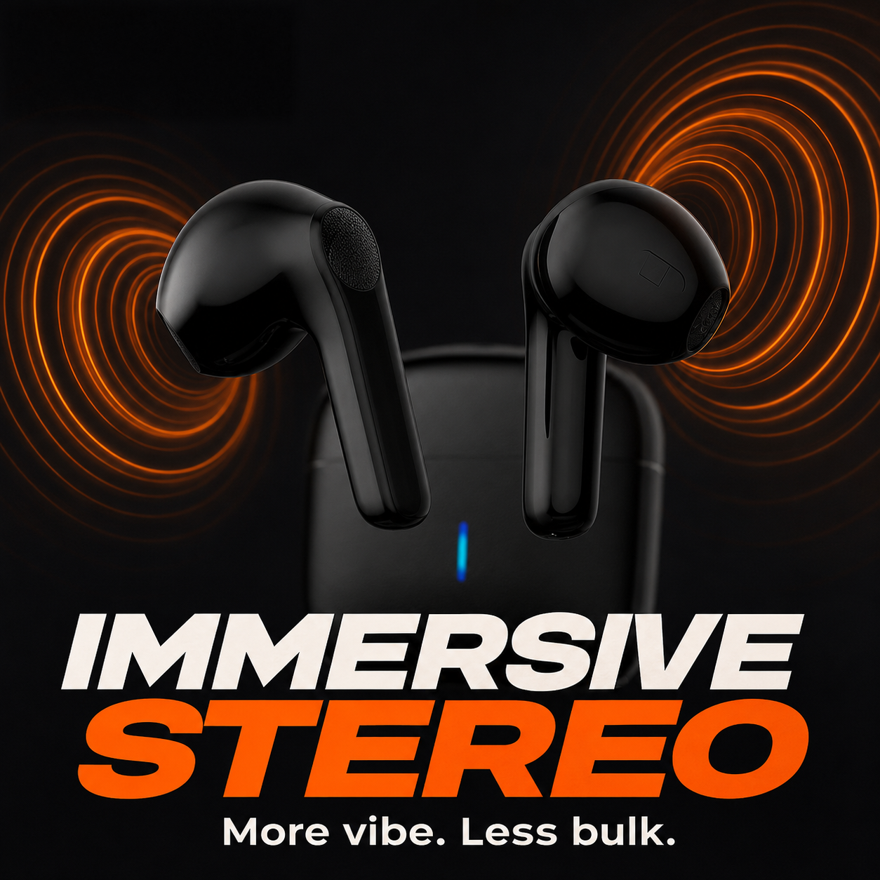 True wireless earbuds with immersive stereo sound