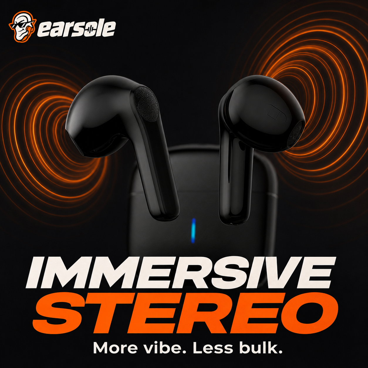 True wireless earbuds with immersive stereo sound