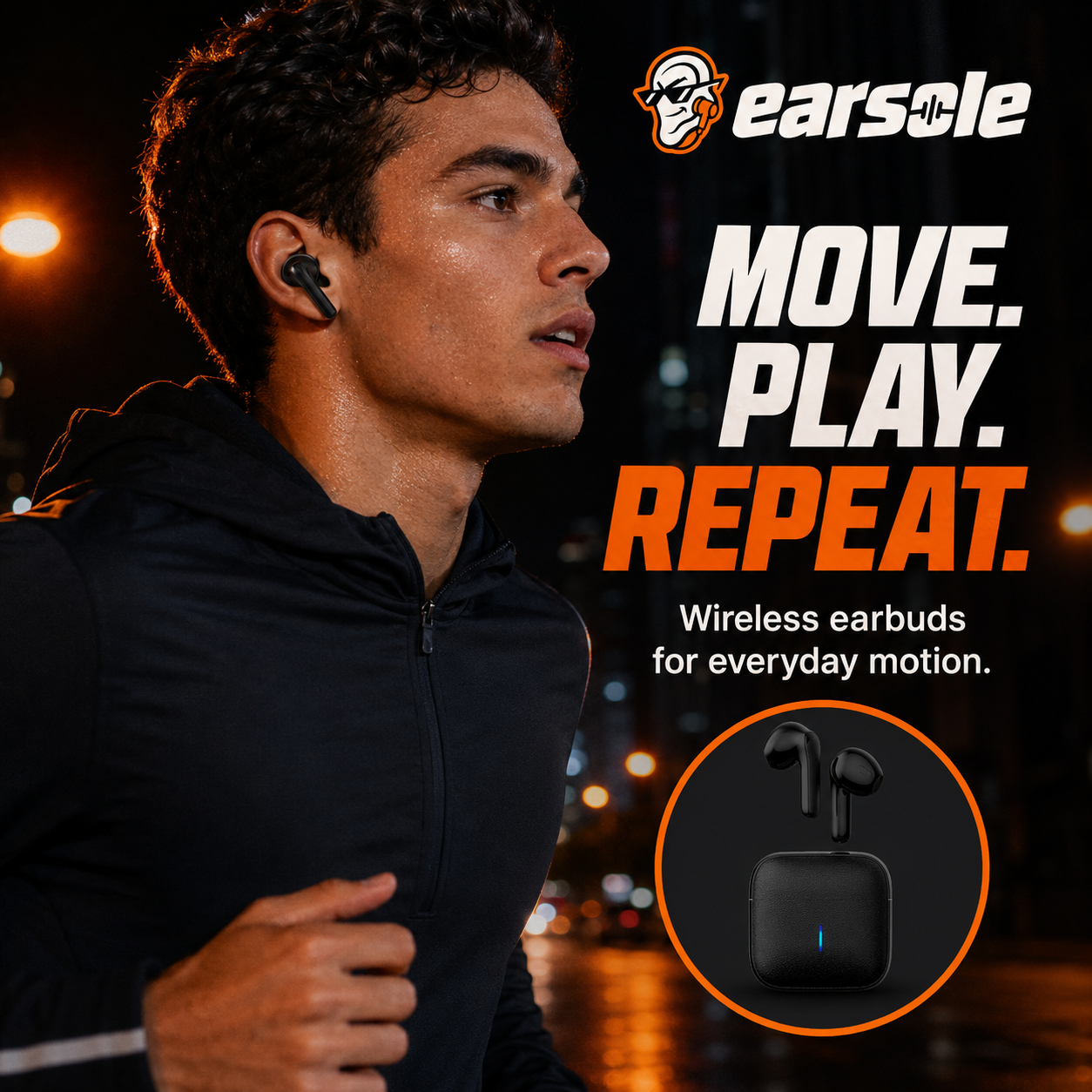 Sports wireless earbuds for everyday motion